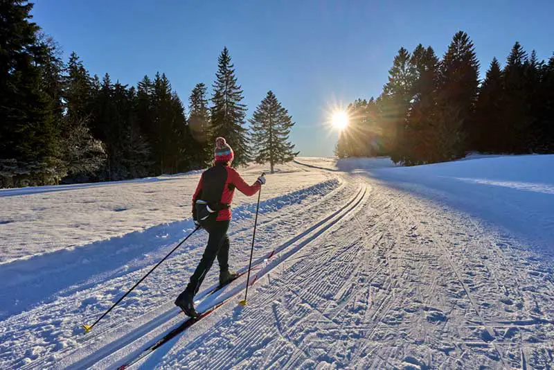 Young Woman Cross-Country Skiing